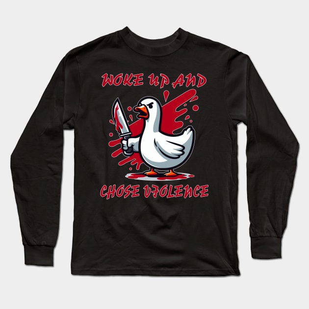 goose chose violence Long Sleeve T-Shirt by hunnydoll